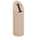 Wooden Kubb game pin with black number 1 for outdoor lawn throwing games