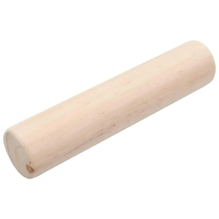 Plain wooden kubb stick from outdoor number kubb game set, natural finish, on white background