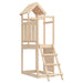 Wooden outdoor playset with ladder and peaked roof for kids, solid pine structure