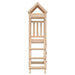 Solid pinewood outdoor playset with ladder and house-shaped roof
