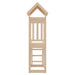 Solid pinewood outdoor playset with ladder and roof, natural finish, front view