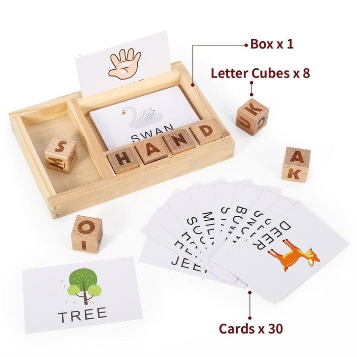 Wooden Spelling Game - Little and Giant Explorers SOKA Play Imagine Learn