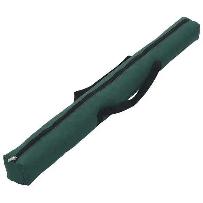 Green carrying bag with handle and zipper, case for wooden ladder ball game set