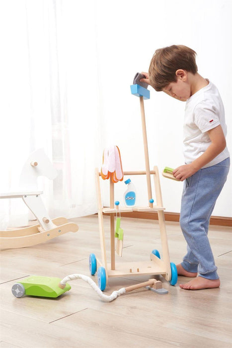 Wooden Toy Cleaning Cart - Little and Giant Explorers Lelin