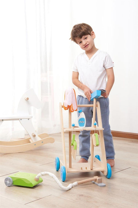 Wooden Toy Cleaning Cart - Little and Giant Explorers Lelin